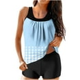 thumbnail image 1 of Tankini Swimsuits for Women with Shorts Athletic Two Piece Bathing Suits Racerback Tank Tops Swimwear,Women Floral Print Swimwear, 1 of 6