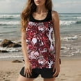 thumbnail image 1 of Tankini Swimsuits for Women with Shorts Loose Fitting Floral Athletic 2 Piece Modest Bathing Suits Tummy Control Beach Outfits Red L, 1 of 8