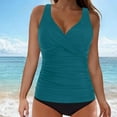 thumbnail image 1 of Tankini Tops for Women 2025 Tankinis Bathing Suit Top Twist Front V Neck Swim Only Ruched Top, 1 of 5