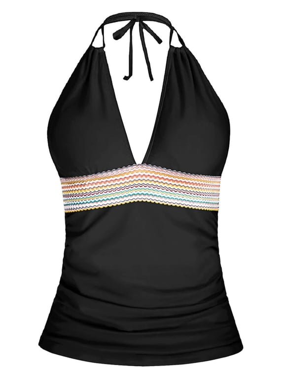 Tankini Tops for Women Only Athletic Swim Top V Neck Swimwear Full Coverage Swimsuits XL