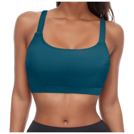 Tankini Tops for Women Racerback High Neck Swim Top Removable Padded Bathing Suit Top No Bottom Navy L