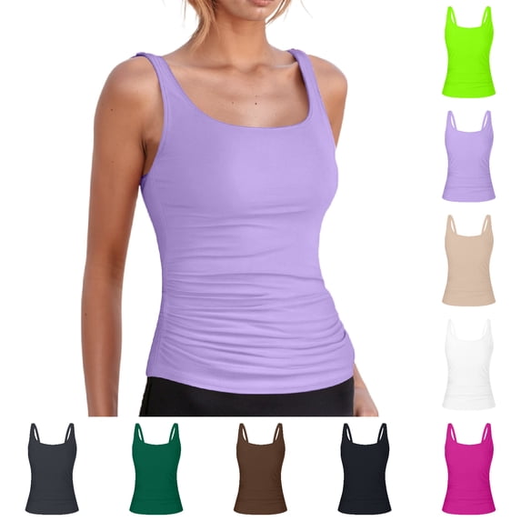 Tankini Tops for Women V Neck Triangle Swim Bathing Suit Athletic Push Up Swim Tops No Bottom