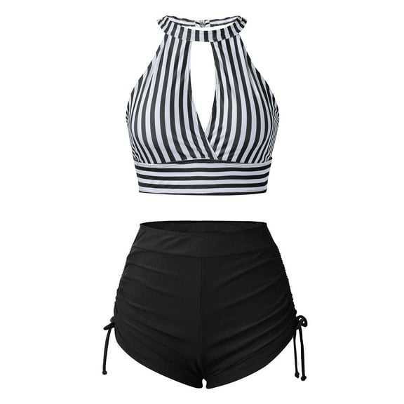 Tankinis Striped Print Polyester, Swimsuit (Women's)