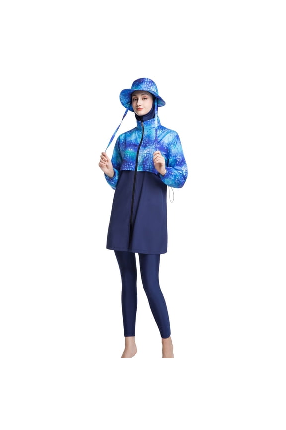 Tankinis Swimwear for Women Long Sleeve Rash Guard Cap 4 Pcs Surfing Diving Holiday Beachwear Sets