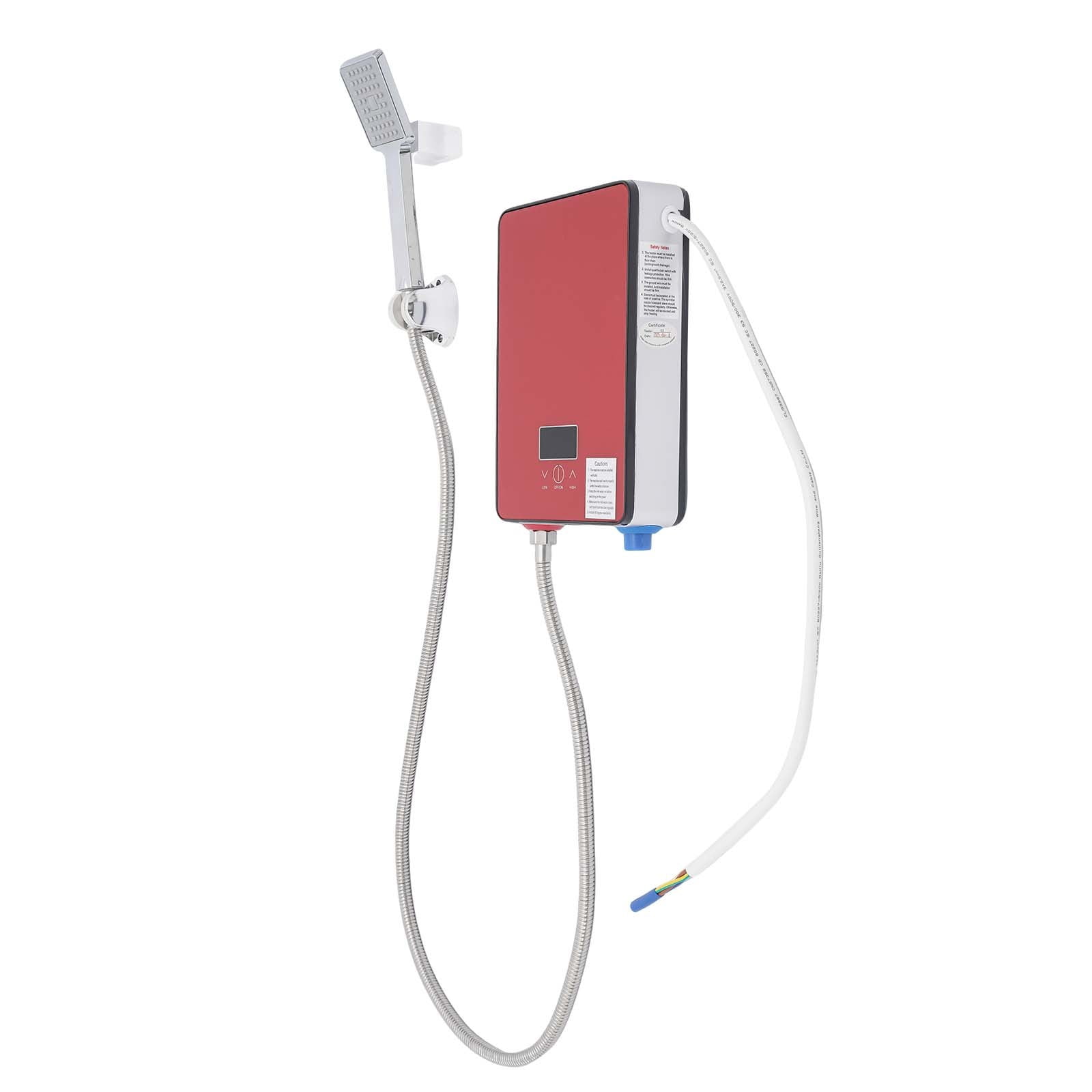 Tankless Electric Hot Water Heater, 6500W Instant Water Heater, 220V Ac Wall-Mounted Bathrooms Stainless Steel Heating Element 0.6 Mpa Water Pressure Anti-Electric Leakage Boiler Shower System