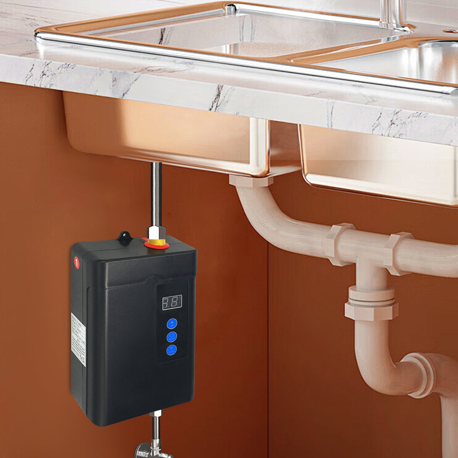 Tankless Electric Water Heater 110V 3000W - Mini Instant Hot Water Heater with Remote Control & Touch Screen, Under Sink for Kitchen Bathroom Handwashing (82-131℉)
