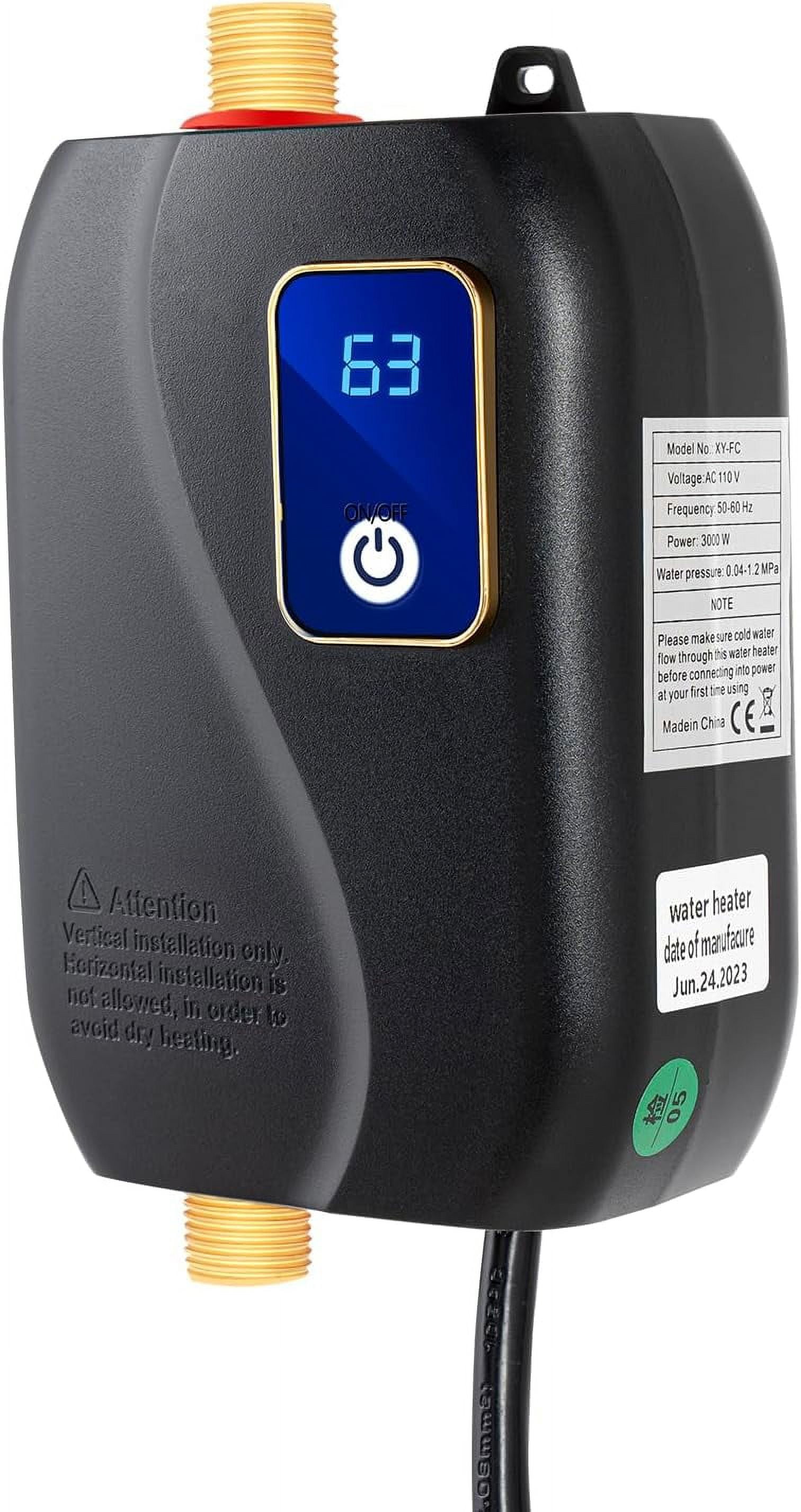 Tankless Electric Water Heater, 110V 3000W Under Sink On Demand Instant