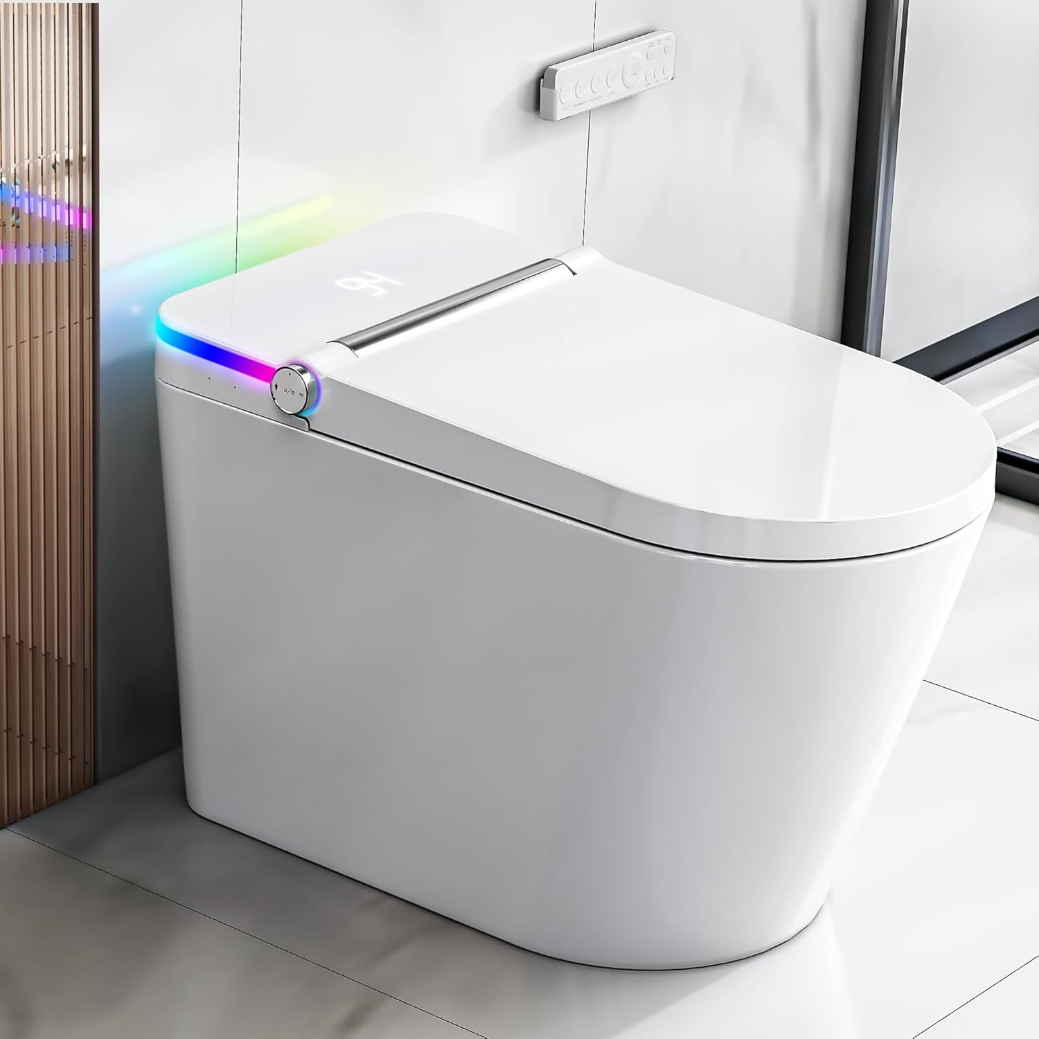 Tankless Smart Toilet with BuiltIn Bidet, Heated Seat, Warm Water and