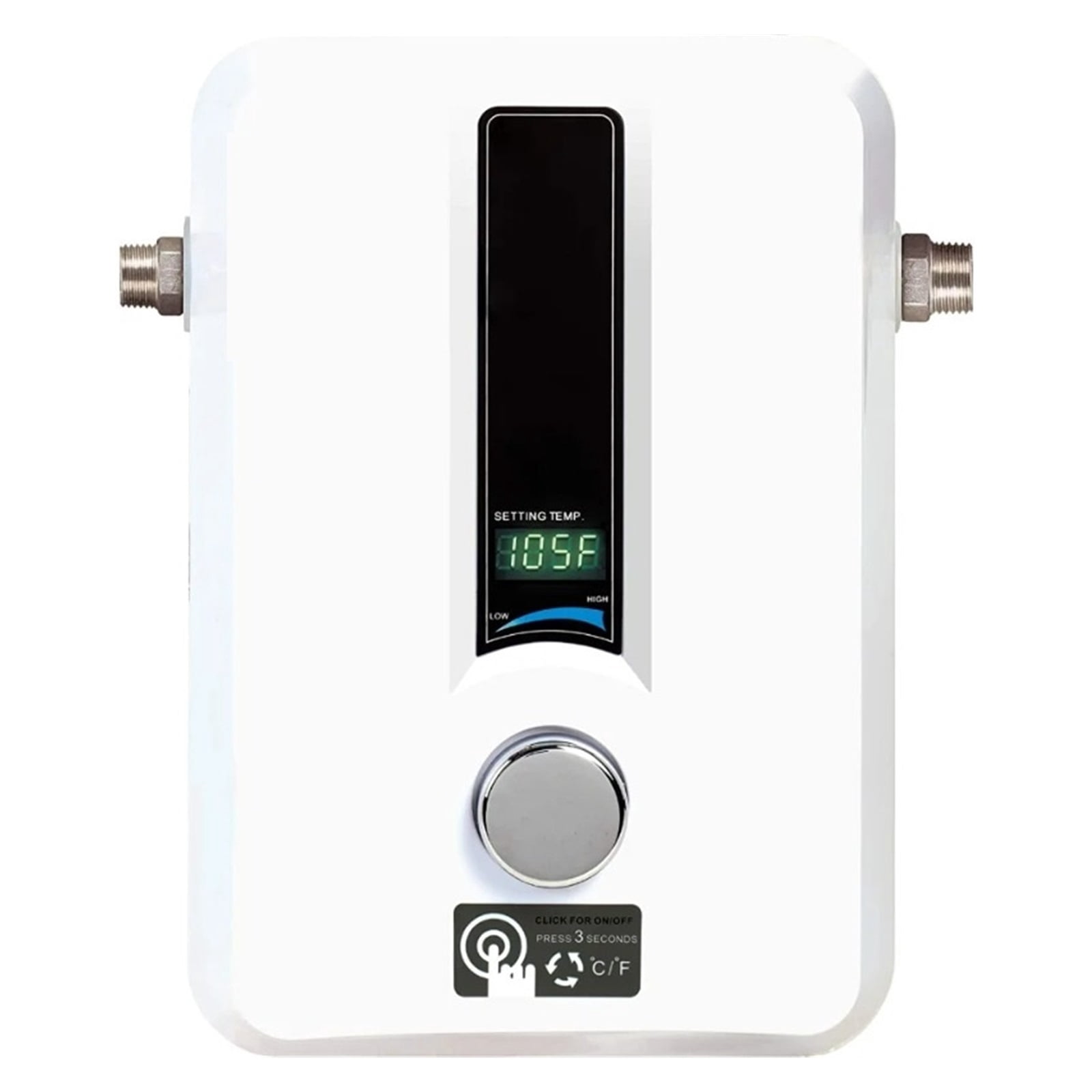 Tankless Water Heater, Electric, 8-kW - Quantity 1, 12 X 8 X 4, Instant Tankless Electric Hot Water ,Digital Temperature Display