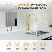 WINTEMP Tankless Water Heater Electric 8KW 240V, On-Demand Instant Endless Hot Water Heater, LED Temperature Display, Self-Modulating Energy Efficiency, Space-Saving