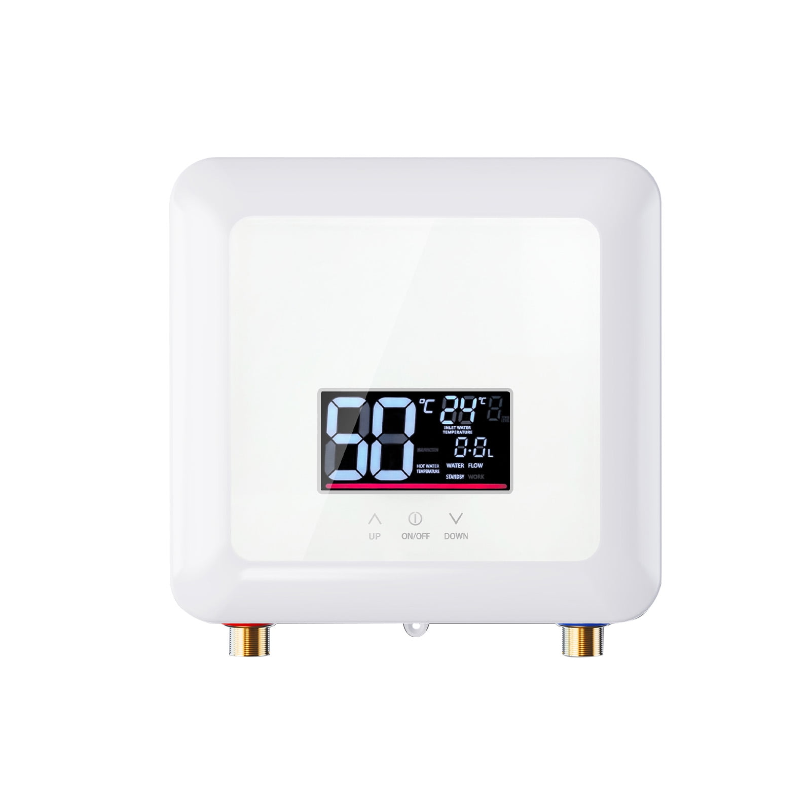 Tankless Water Heater Electric with Remote 5500W 110V Instant Hot Water Heater With LED Display, Electric Hot Water Heater, Black/ White