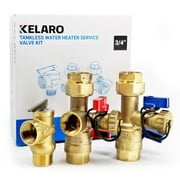 Tankless Water Heater Isolation Service Valve Kit 3/4 Inch IPS by Kelaro