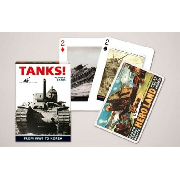Tanks! (Mark I, M46, T34, Tiger, WWI, WWII, Korea) Playing Cards by Piatnik