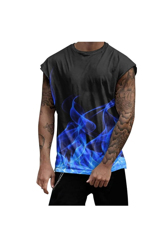 Tanks Tops for Mens Cool Printed,Workout Tank Tops for Men Muscle Gym Tank Tops Sleeveless Fitted Tank Shirts 3D Novelty Graphic Shirts Beach Wear