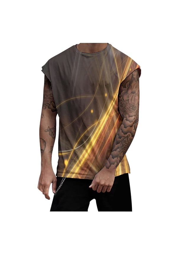 Tanks Tops for Mens Cool Printed,Workout Tank Tops for Men Muscle Gym Tank Tops Sleeveless Fitted Tank Shirts 3D Novelty Graphic Shirts Beach Wear