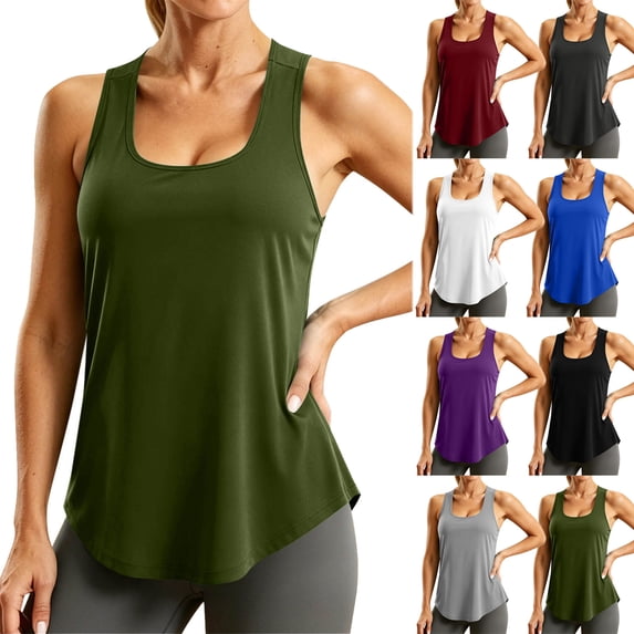 Tanktops Women's Tank Top Women Workout Tops Athletic Sports Running Tank Mesh Yoga Training Solid Tops Black L