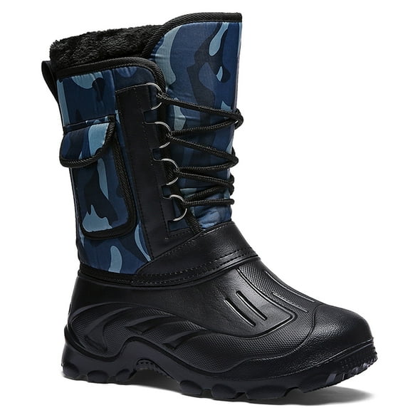 Tanleewa Fashion Men Snow Boots Nonslip Waterproof Warm ts Fur Lined Winter Shoes Gift