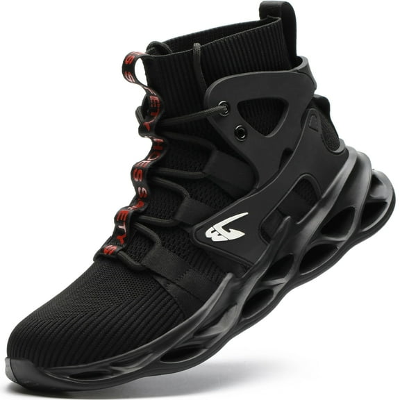 Tanleewa Indestructible Steel Toe Work Boots for Men Safety Shoe Size 9.5