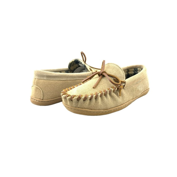 Tanleewa Leather Women Moccasin Slippers Flannel Lining Nonslip Loafer Shoe Size 7 Adult Female