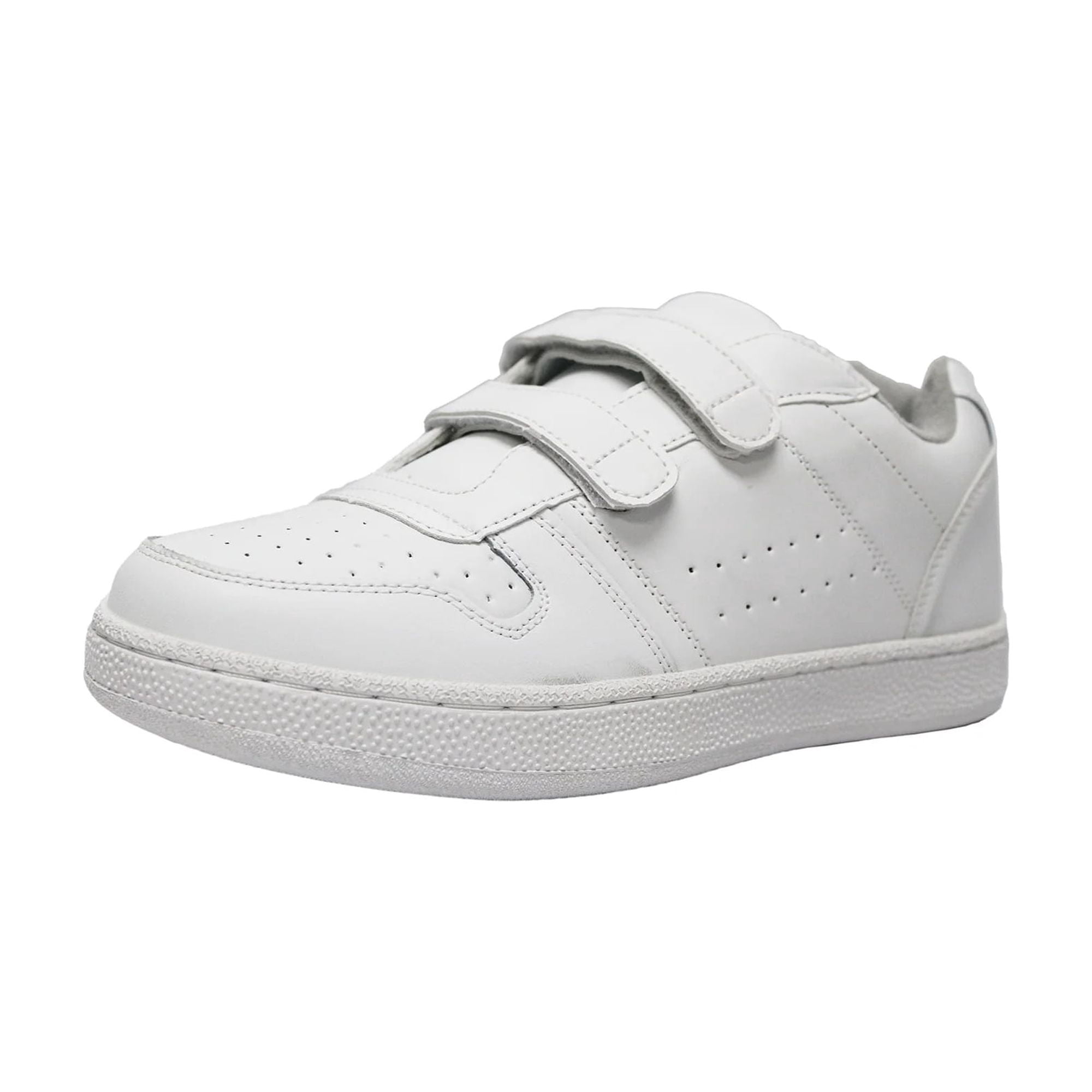 Men's Leather Strap Sneakers Lightweight Hook and Loop Walking Shoe Size 8.5 Adult Male