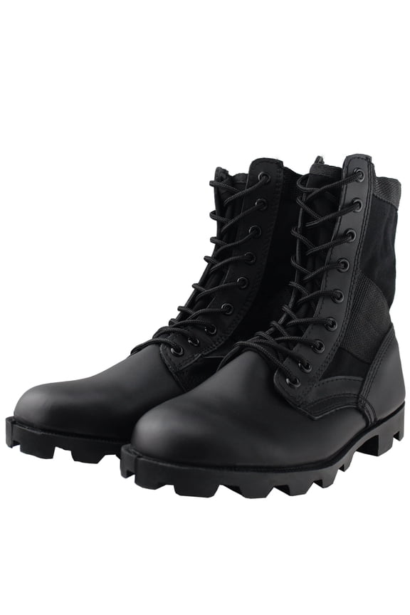 Men's Military Boots Black G.I Style Jungle Boot Lace up Outdoor Shoe Size 9 Adult Male