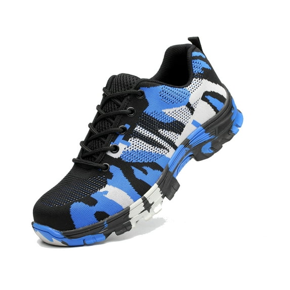 Tanleewa Men’s Steel Toe Work Shoes Breathable Safety Sneakers Shoe Size 6.5