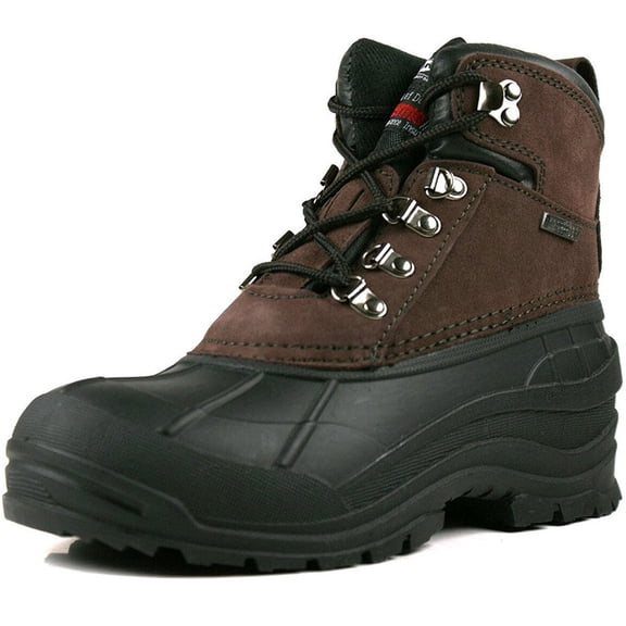 Tanleewa Men's Winter Leather Boots Waterproof Insulated Snow Duck Boots Shoe Size 11.5 Adult Male