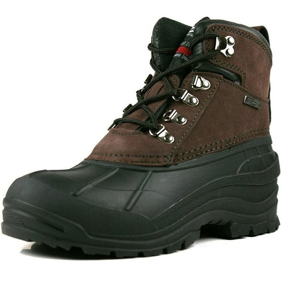 Tanleewa Men's Winter Leather Boots Waterproof Insulated Snow Duck Boots Shoe Size 6 Adult Male