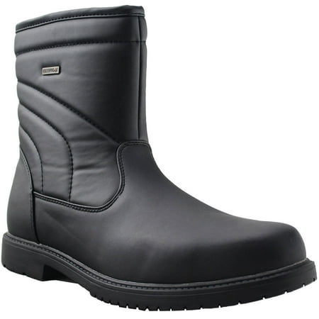 Tanleewa Men's Winter Snow Boots Leather Waterproof Faux Fur Lined High Top Shoe Size 6