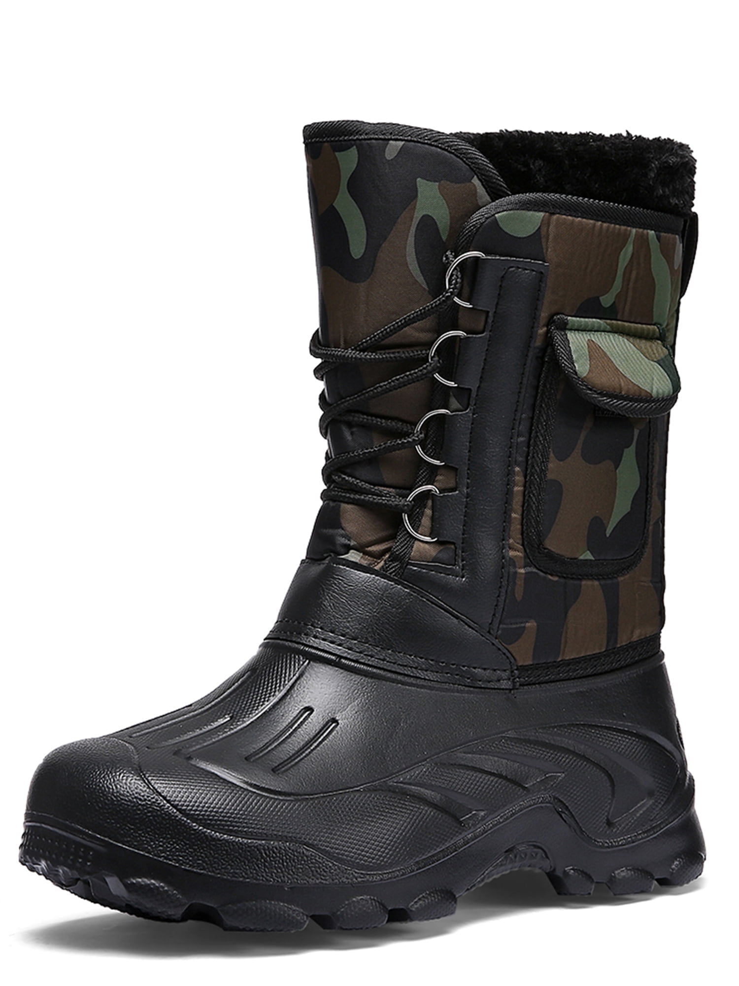 Tanleewa Snow Boots for Men Winetr Warm Waterproof Hiking Shoes 7.5 Adult Male