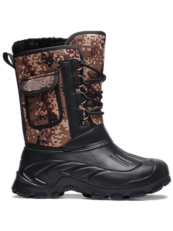 Snowboots for Men Mid Calf Outdoor Winter Shoes 11 Adult Male