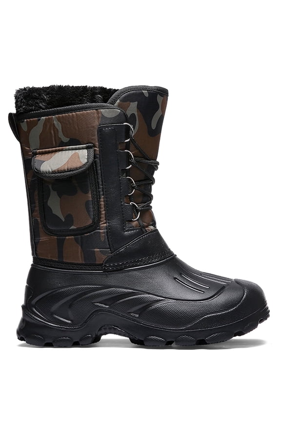 Snowboots for Men Mid Calf Outdoor Winter Shoes 7.5 Adult Male