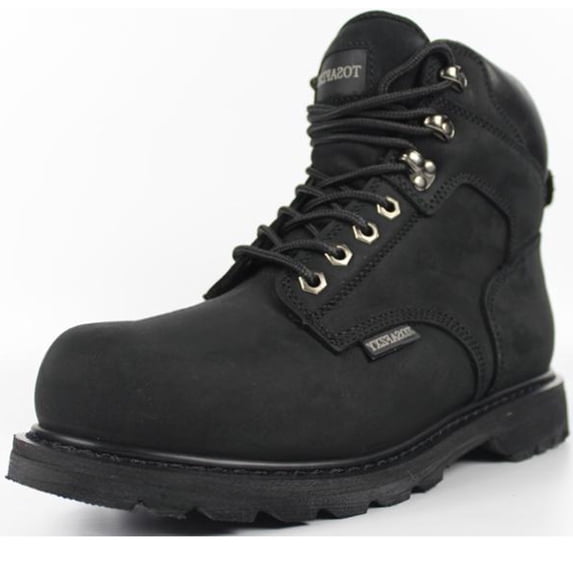 Tanleewa Steel Toe Work Boots for Men Goodyear Leather Safety Shoes Non-Slip Sneakers Construction Working Boots
