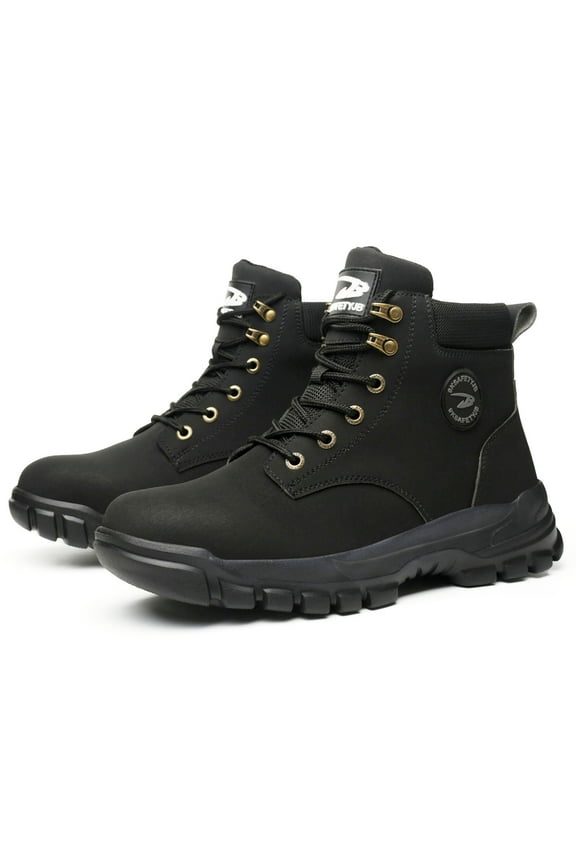 Steel Toe Work Boots for Men Women Leather Safety Shoes Non-slip Industrial Sneakers