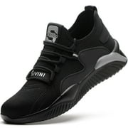 TANLEEWA Steel Toe Work Shoes for Men Breathable Safety Sneakers Shoe Size 8.5