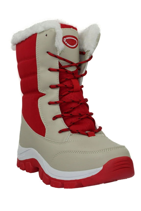 Water Resistant Mid Calf Snow Boots for Women Faux Fur Warm Winter Shoes Non-Slip Outdoor Boots