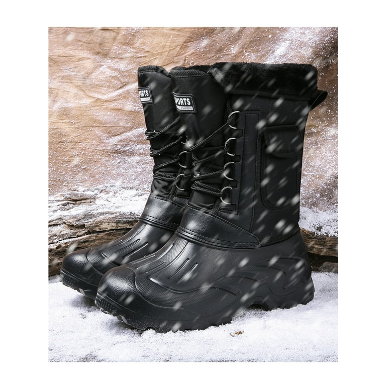 Mens knee shop high snow boots