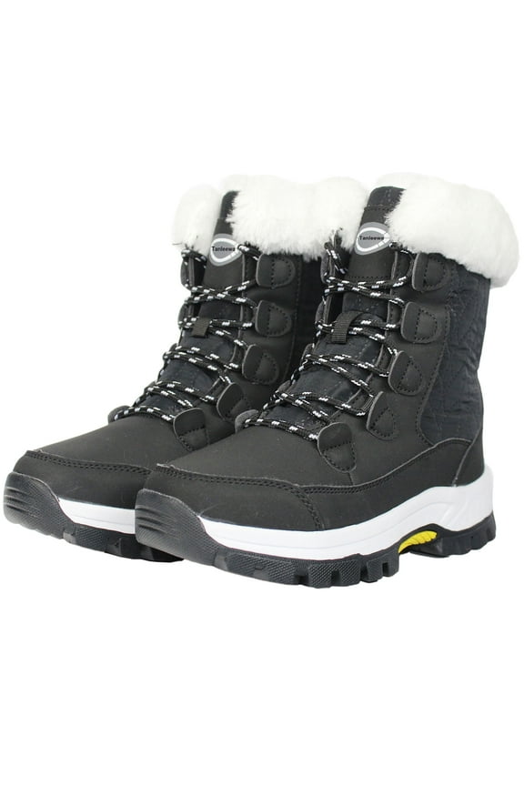 Waterproof Womens Snow Boots Mid-Calf Winter Boots 9 Female