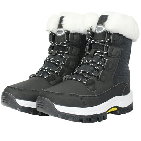Tanleewa Waterproof Womens Snow Boots Mid-Calf Winter Boots 5 Female