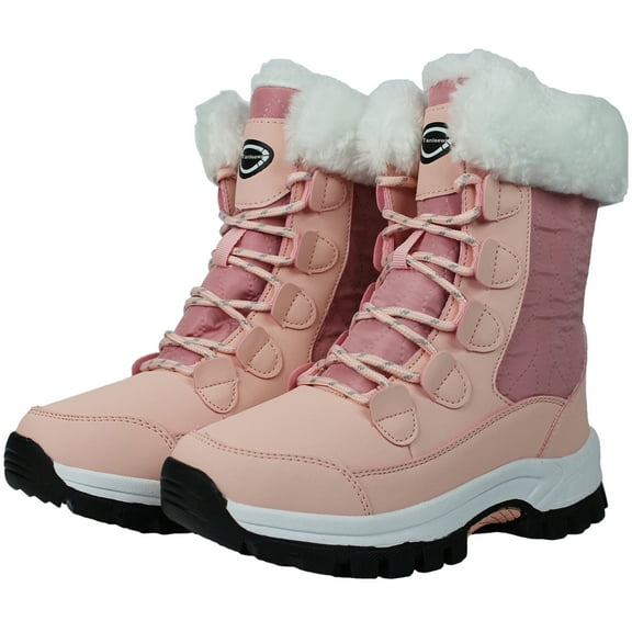 Tanleewa Waterproof Womens Snow Boots Mid-Calf Winter Boots 8 Female
