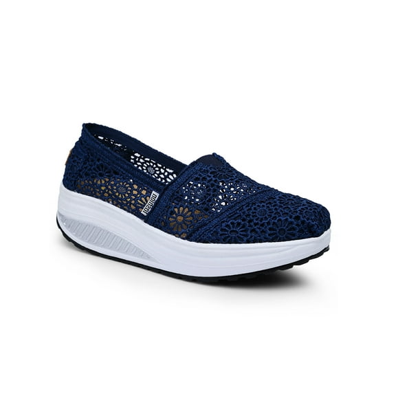 Tanleewa Women Casual Shoes Lace Lightweight Breathable Slip-on Shoes Summer Sneakers Shoe Size 7.5