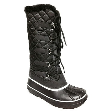Tanleewa Women Winter Waterproof Mid-Calf Snow Boots Nonslip 11 Female