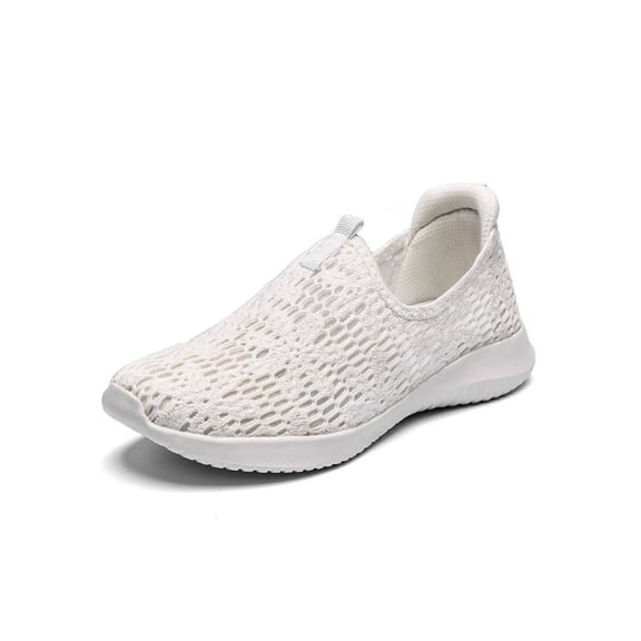 Tanleewa Womens' Slip-ons Loafers Mesh Knit Walking Shoes Breathable Sneakers Shoe Size 10