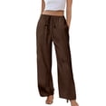thumbnail image 1 of Tanming Barrel Sweatpants Hiking Cargo Pants Women Straight Leg Sweatpants for Women Women's Dress Pants for Work Women's Pants Casual High Waisted Cargo Pants Women Coffee M, 1 of 5