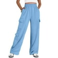 thumbnail image 1 of Tanming Barrel Sweatpants Women Cargo Pants with Pockets Womens Wide Leg Pants Yoga Work Pants for Women Women's Work Pants Wide Leg Cargo Pants for Women, 1 of 4