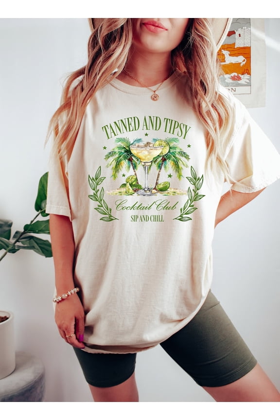 Tanned And Tipsy Shirt, Beach Shirt, The Ultimate Summer Shirt For Beach Holidays And Day Drinks, Summer Gifts, Beach Gift, Summer T Shirt