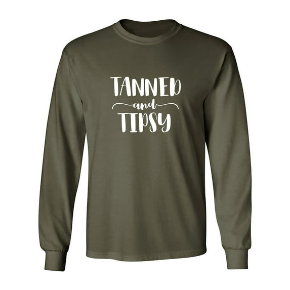 Tanned and Tipsy Adult Long Sleeve T-shirt