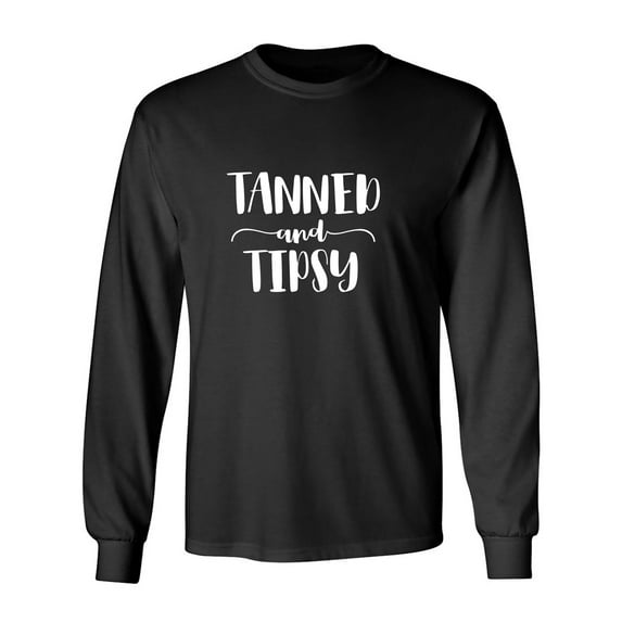 Tanned and Tipsy Adult Long Sleeve T-shirt