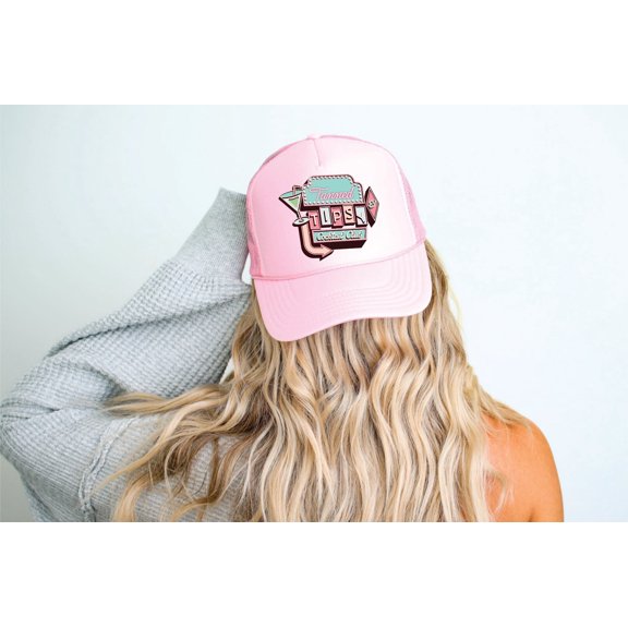 Tanned and Tipsy Cocktail Club Light Pink Unisex Foam Trucker Hat
