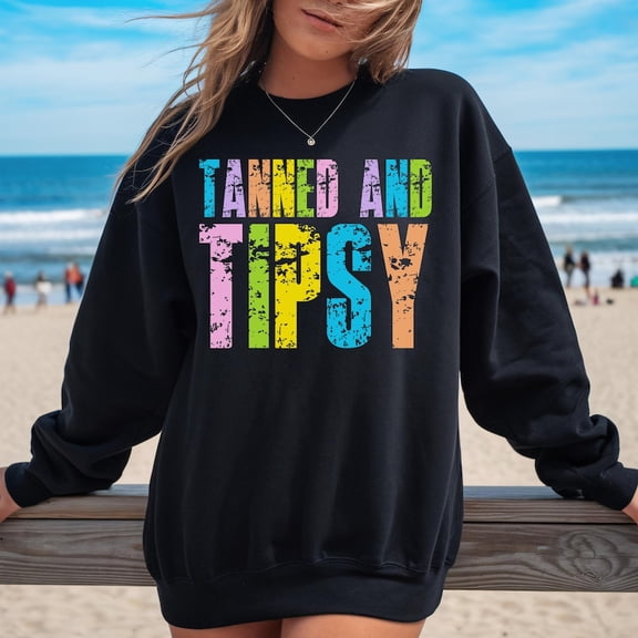 Tanned and Tipsy, Neon Summer Shirt Design, Sunshine, Sweet Summer Time Sublimation, Distressed Beach Life, Lake Pool River Vibes All Size S-5Xl